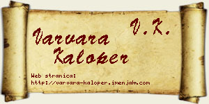 Varvara Kaloper vizit kartica
